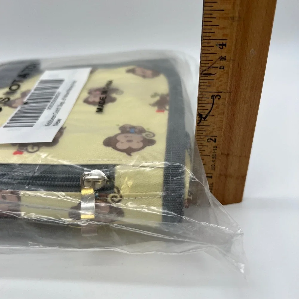 Kiddibean Diaper Changing Pad Unisex OS Yellow Monkey Print Portable Clutch New